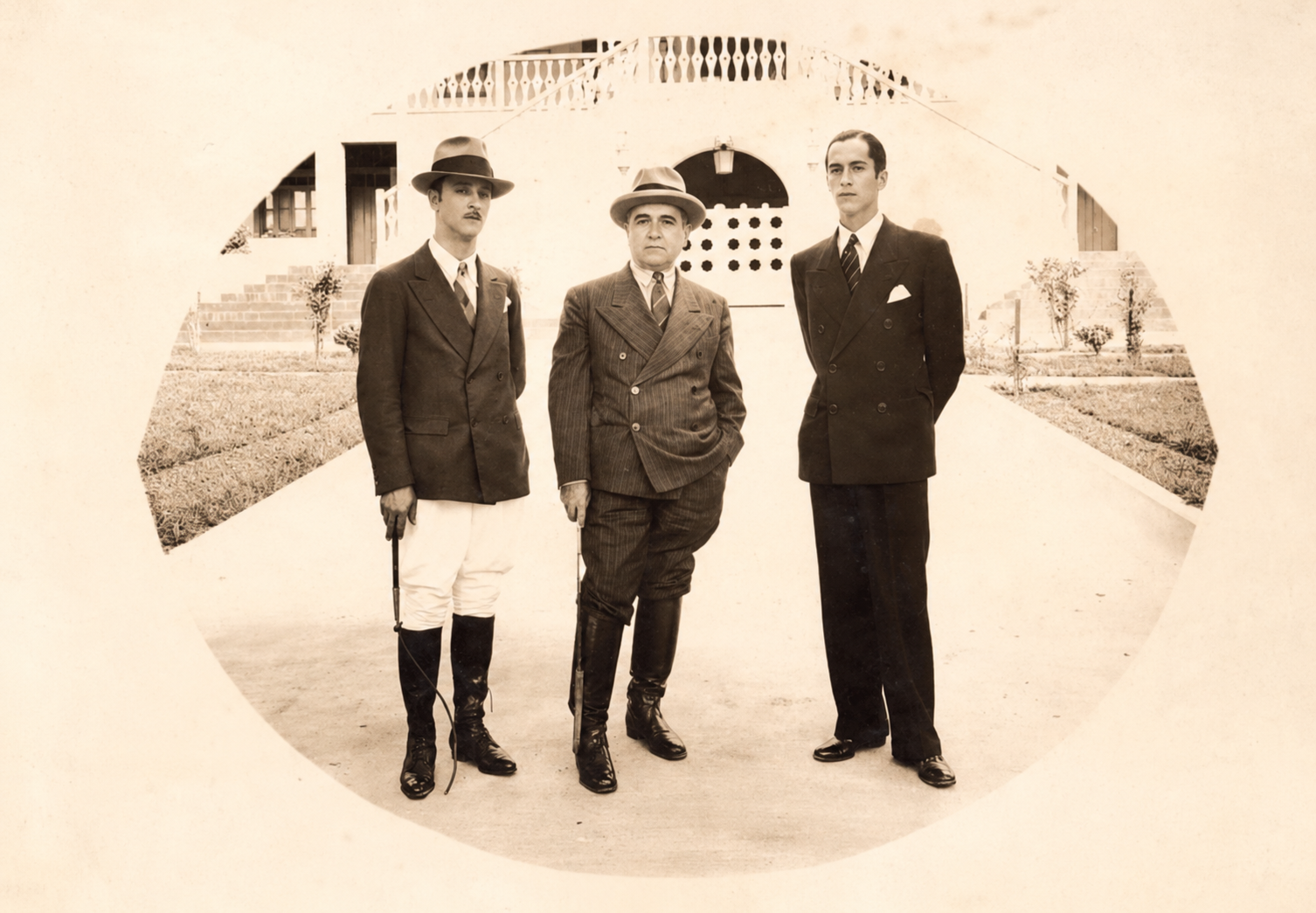 Getúlio Vargas, João de Rezende Tostes e Lahyr Paleta de Rezende Tostes - 1935 P&B